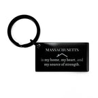 Massachusetts is my home Gifts, Lovely Massachusetts Birthday Christmas Keychain For People from Massachusetts, Men, Women, Friends