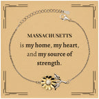 Massachusetts is my home Gifts, Lovely Massachusetts Birthday Christmas Sunflower Bracelet For People from Massachusetts, Men, Women, Friends