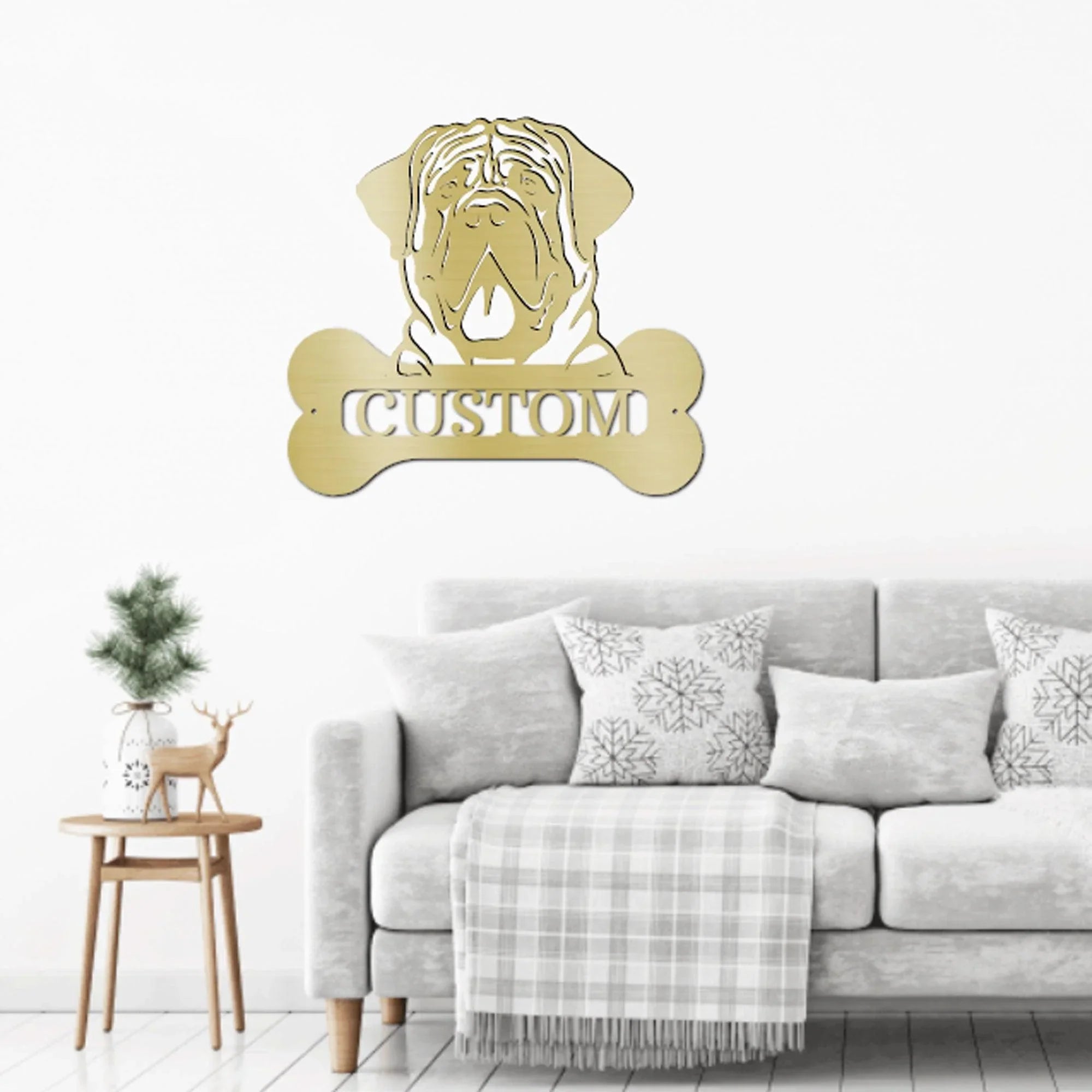 Mastiff Dog Custom Name Metal Art Wall Sign