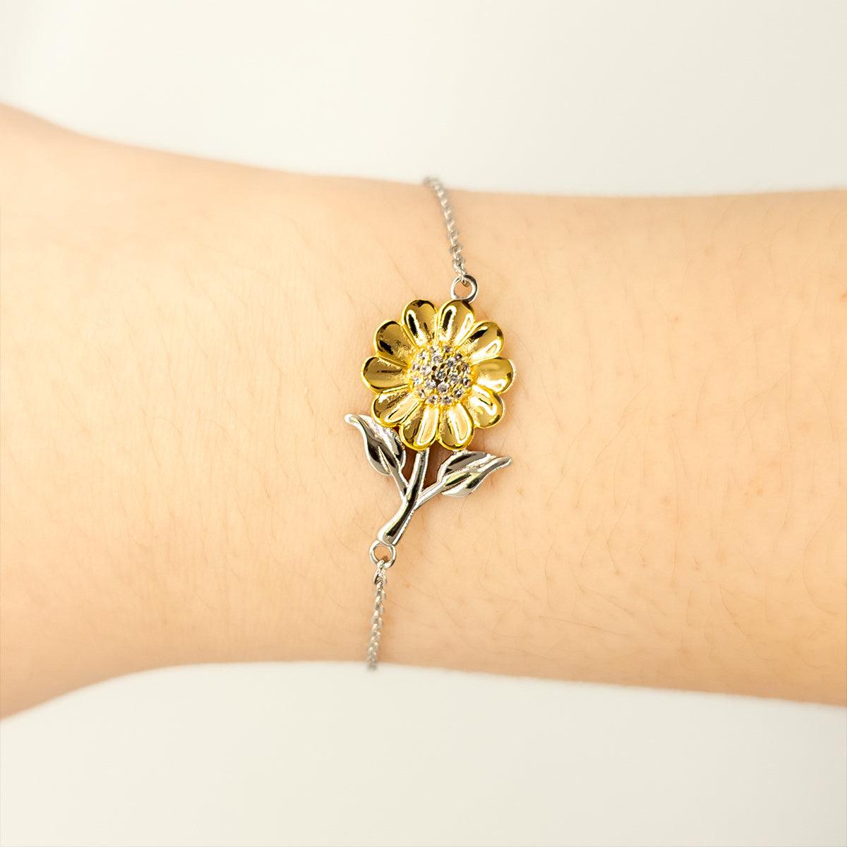 Math Teacher Sunflower Bracelet - Thanks for being who you are - Birthday Christmas Jewelry Gifts Coworkers Colleague Boss - Mallard Moon Gift Shop