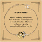 Mechanic Sunflower Bracelet - Thanks for being who you are - Birthday Christmas Jewelry Gifts Coworkers Colleague Boss