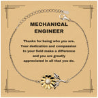 Mechanical Engineer Sunflower Bracelet - Thanks for being who you are - Birthday Christmas Jewelry Gifts Coworkers Colleague Boss