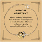 Medical Assistant Sunflower Bracelet - Thanks for being who you are - Birthday Christmas Jewelry Gifts Coworkers Colleague Boss