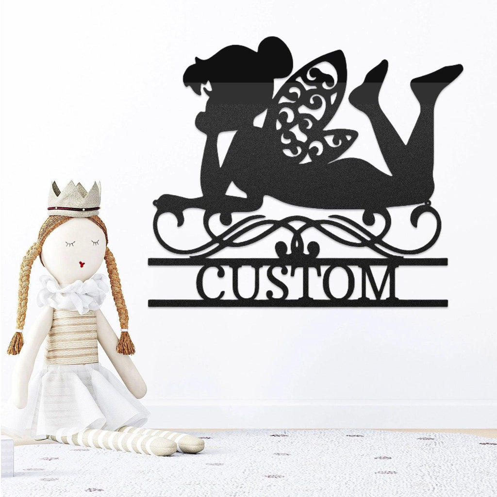 Tinkerbell Fairy Dreams Custom Name Metal Art Wall Sign