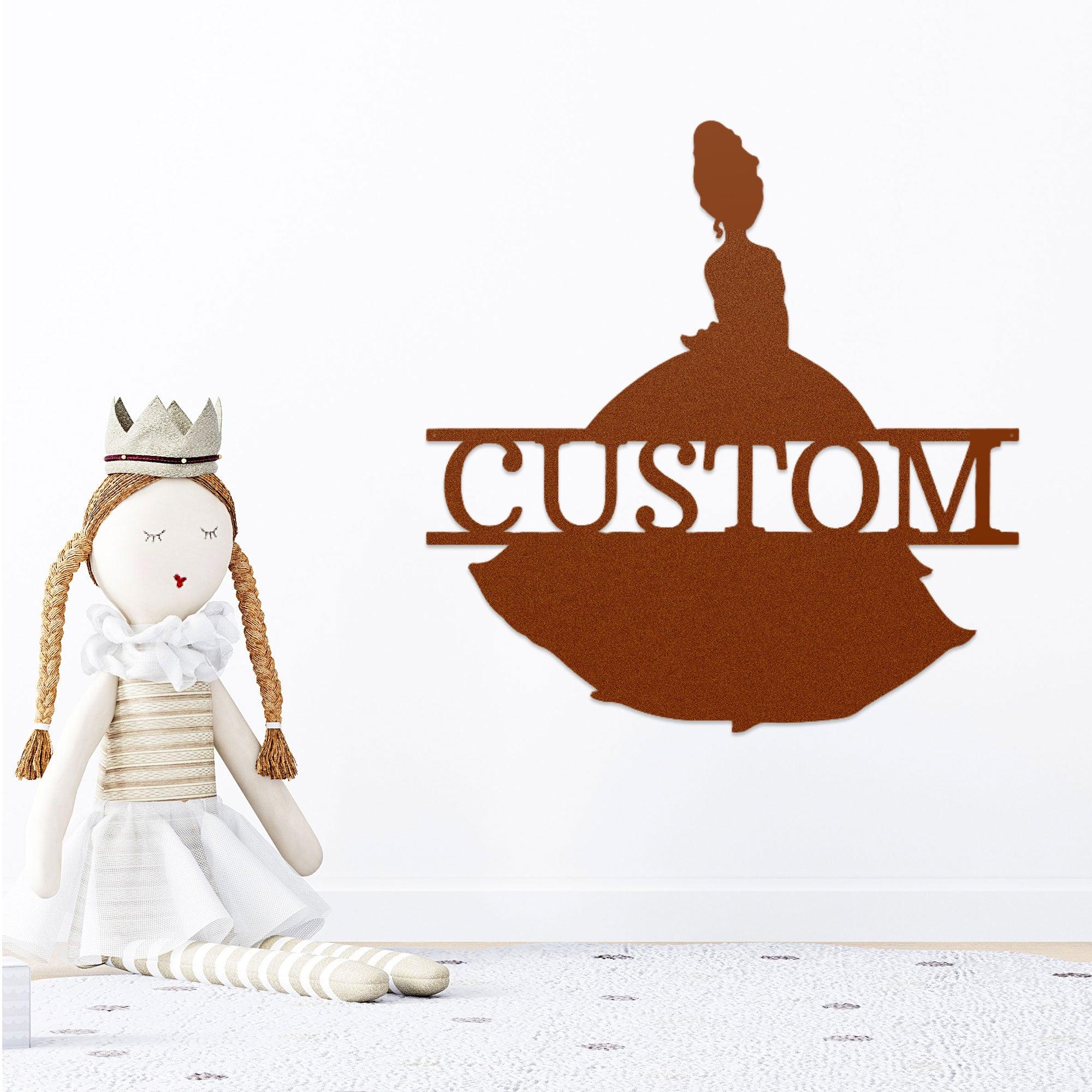 Princess Tiana Personalized Name Metal Art Wall Sign - Mallard Moon Gift Shop