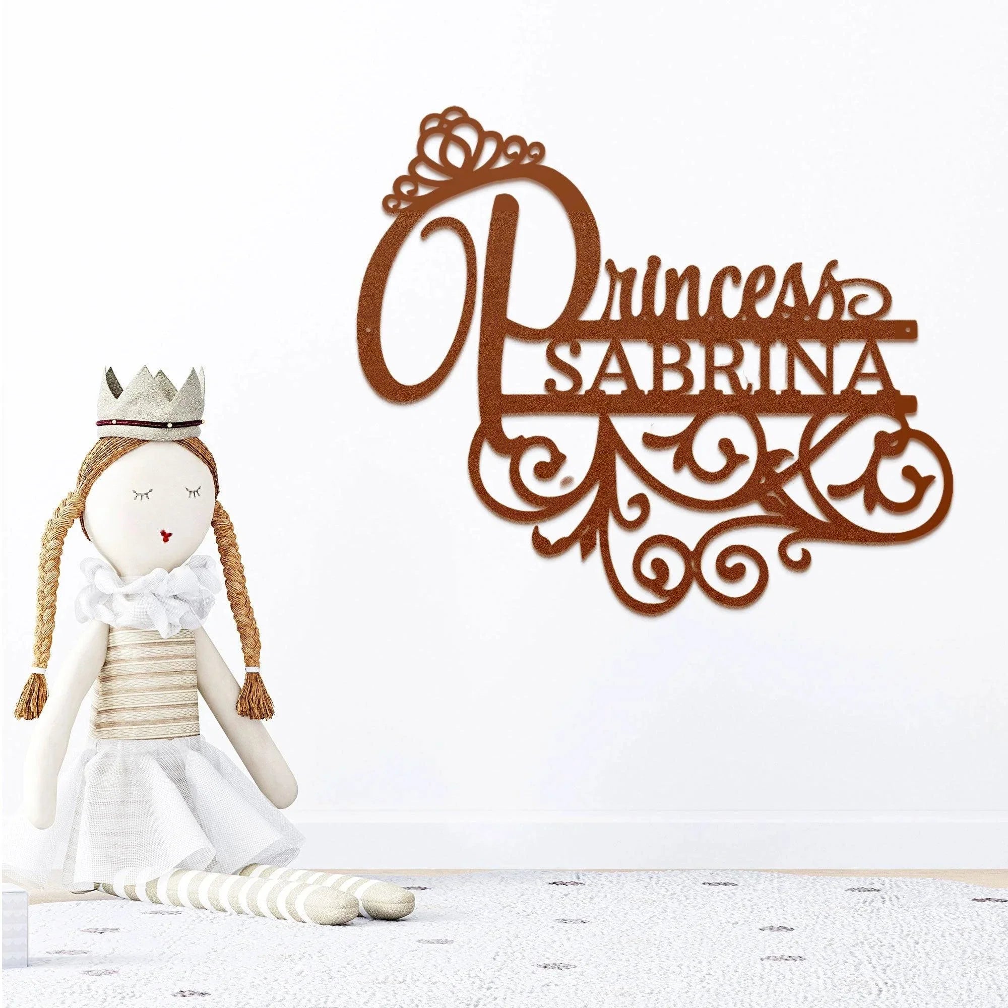 Princess Crown Custom Name Metal Art Wall Sign