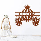 Princess Cinderella Pumpkin Carriage Custom Name Metal Art Wall Sign