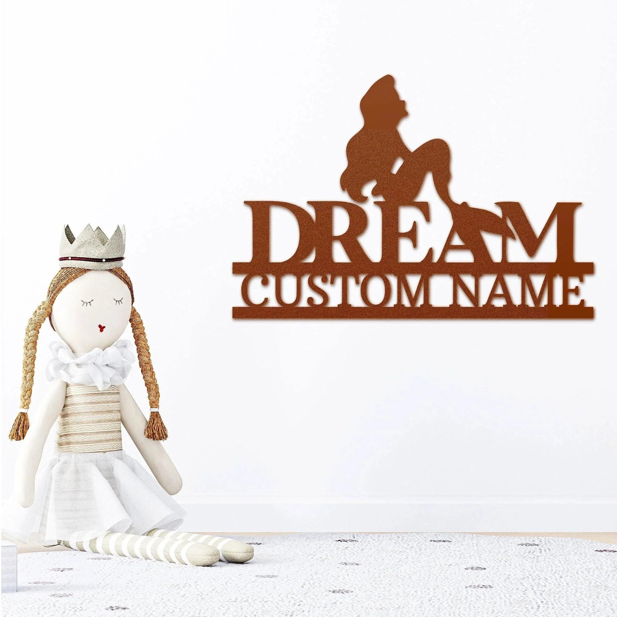 Mermaid Dreams Custom Name Metal Art Wall Sign