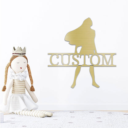 Princess Pocahontas Custom Name Metal Art Wall Sign - Mallard Moon Gift Shop