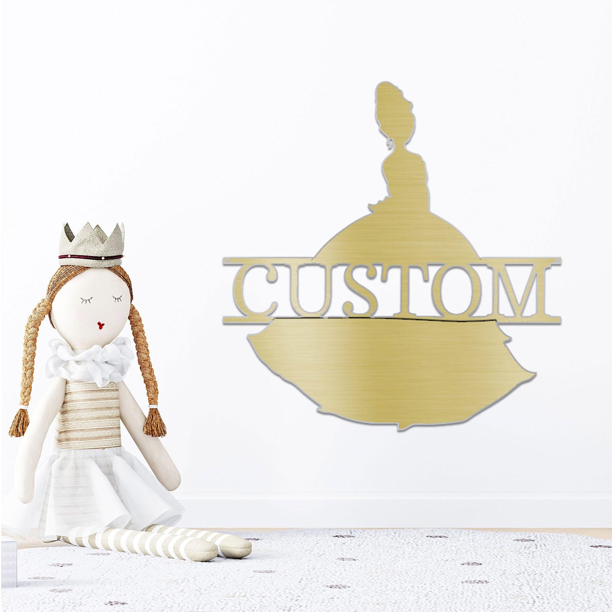 Princess Tiana Personalized Name Metal Art Wall Sign - Mallard Moon Gift Shop