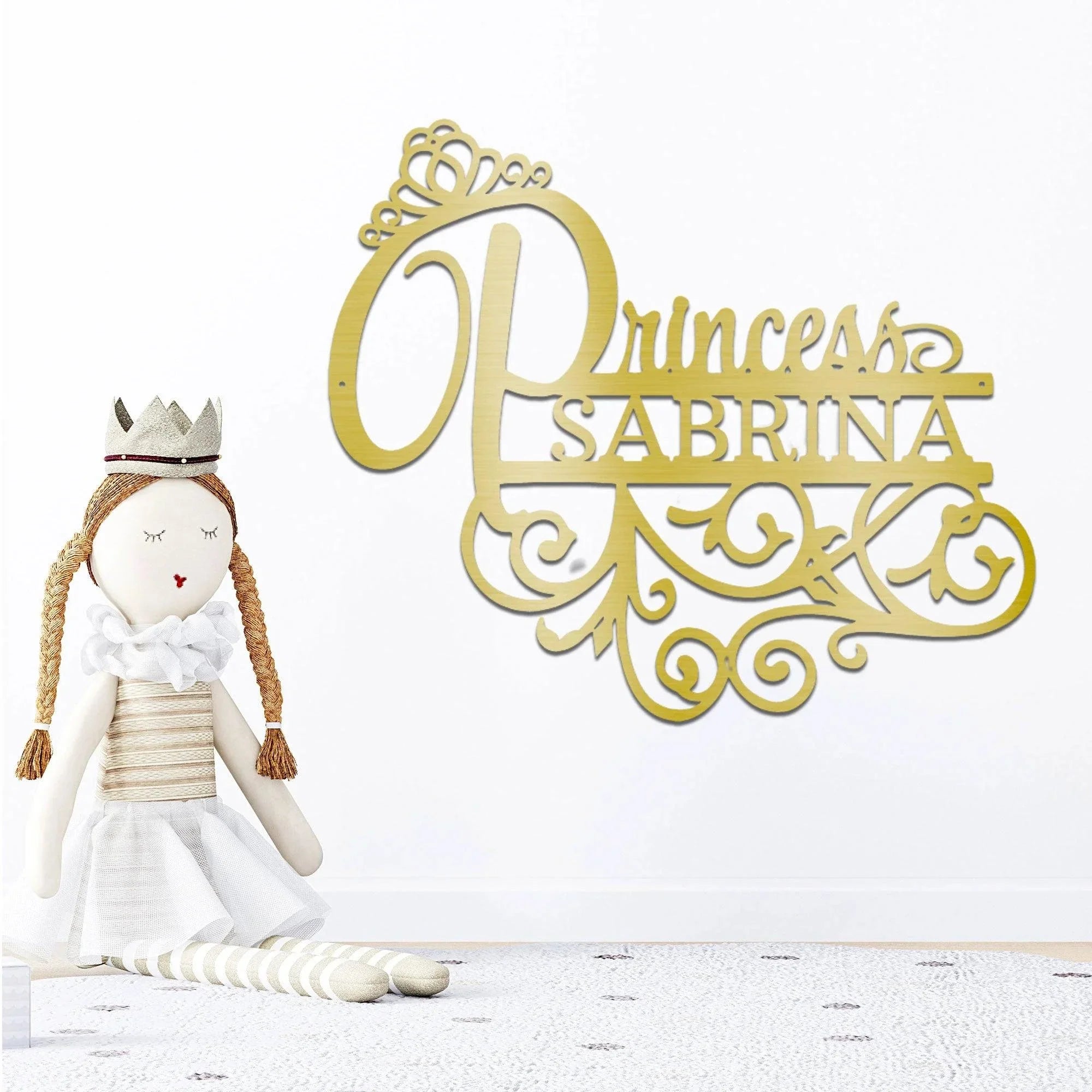 Princess Crown Custom Name Metal Art Wall Sign