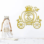 Cinderella Princess Pumpkin Carriage Custom Initial Metal Art Wall Sign Decor