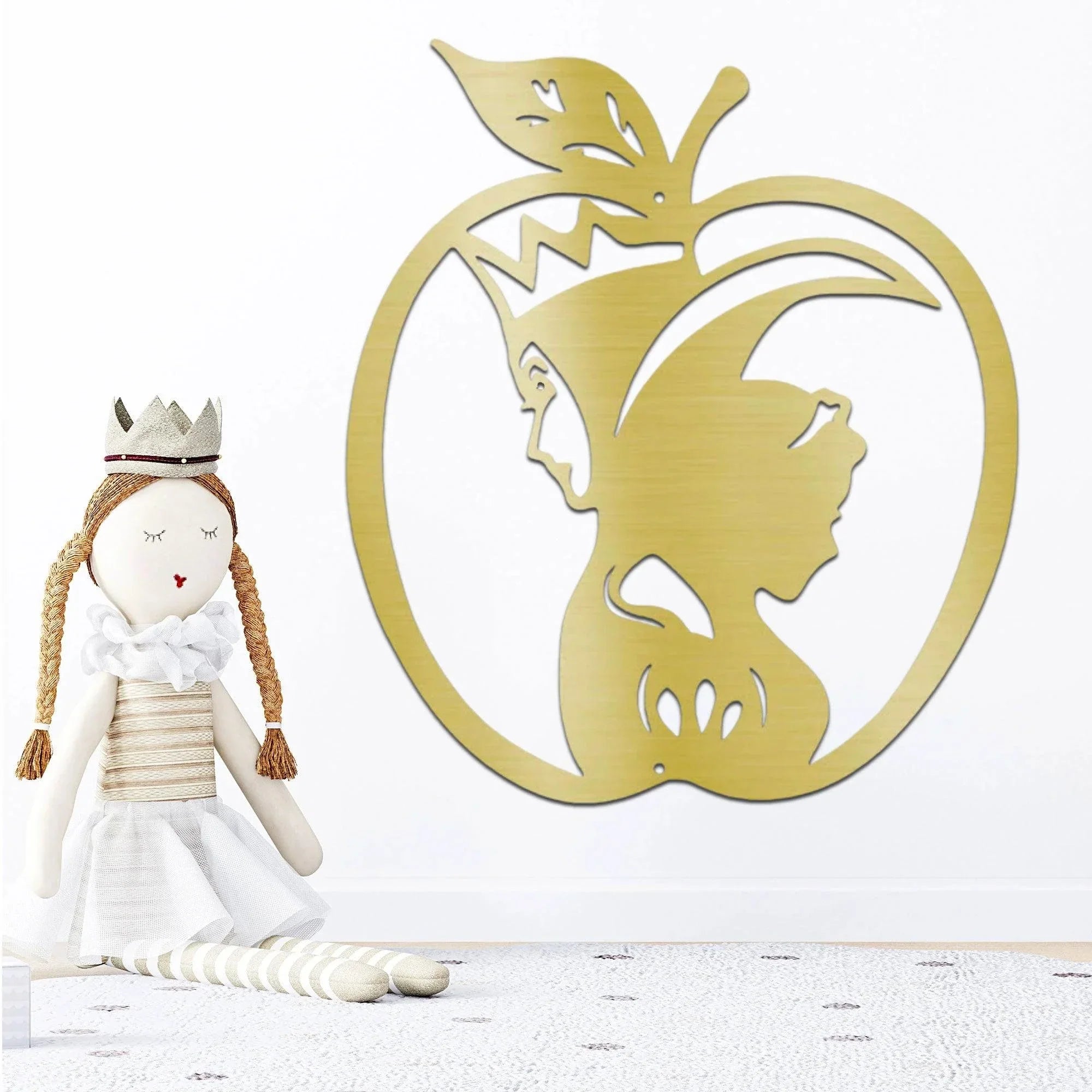 Snow White and the Queen Poison Apple Metal Art