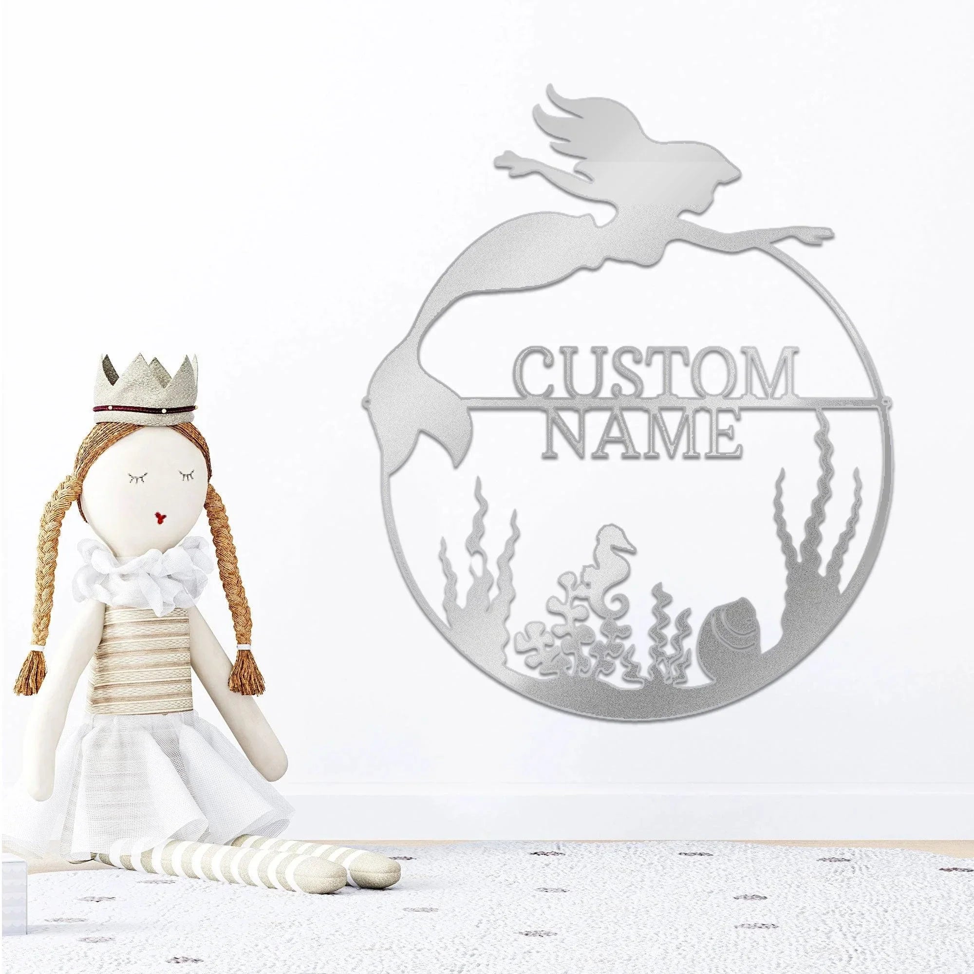 Mermaid Custom Name Metal Art Wall Sign