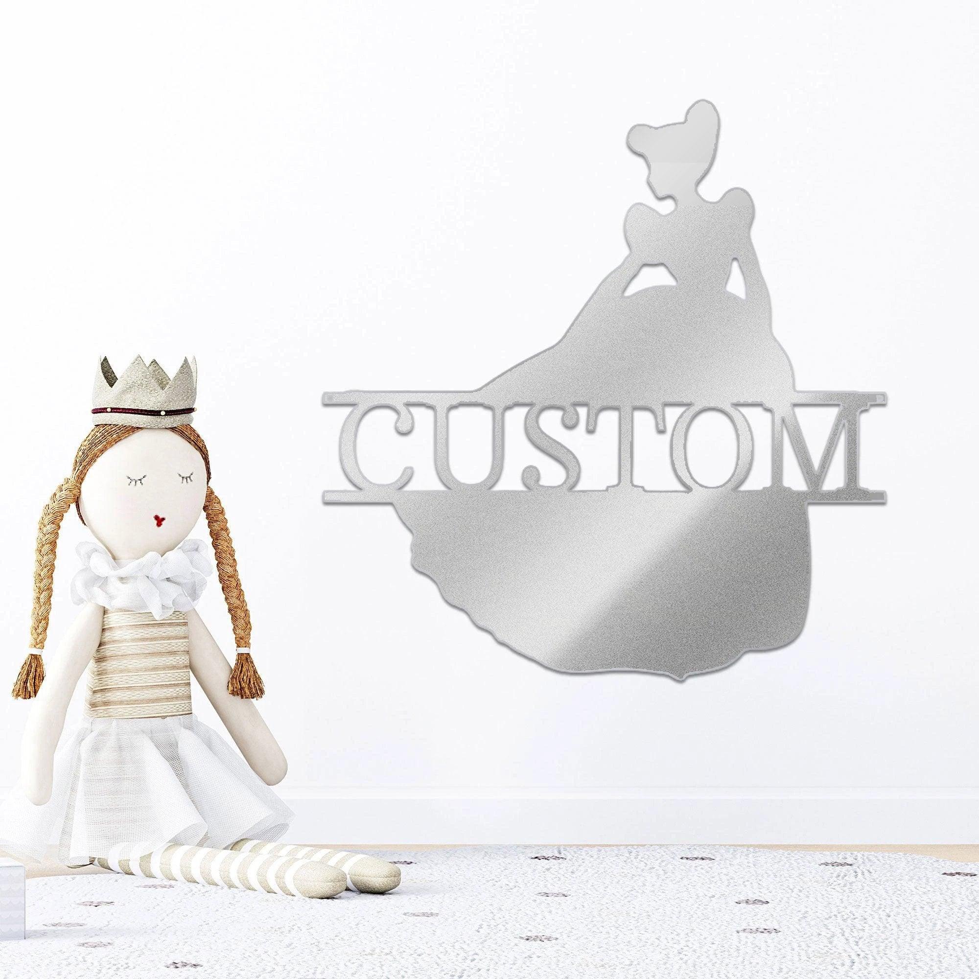 Princess Cinderella Personalized Name Metal Art Wall Sign