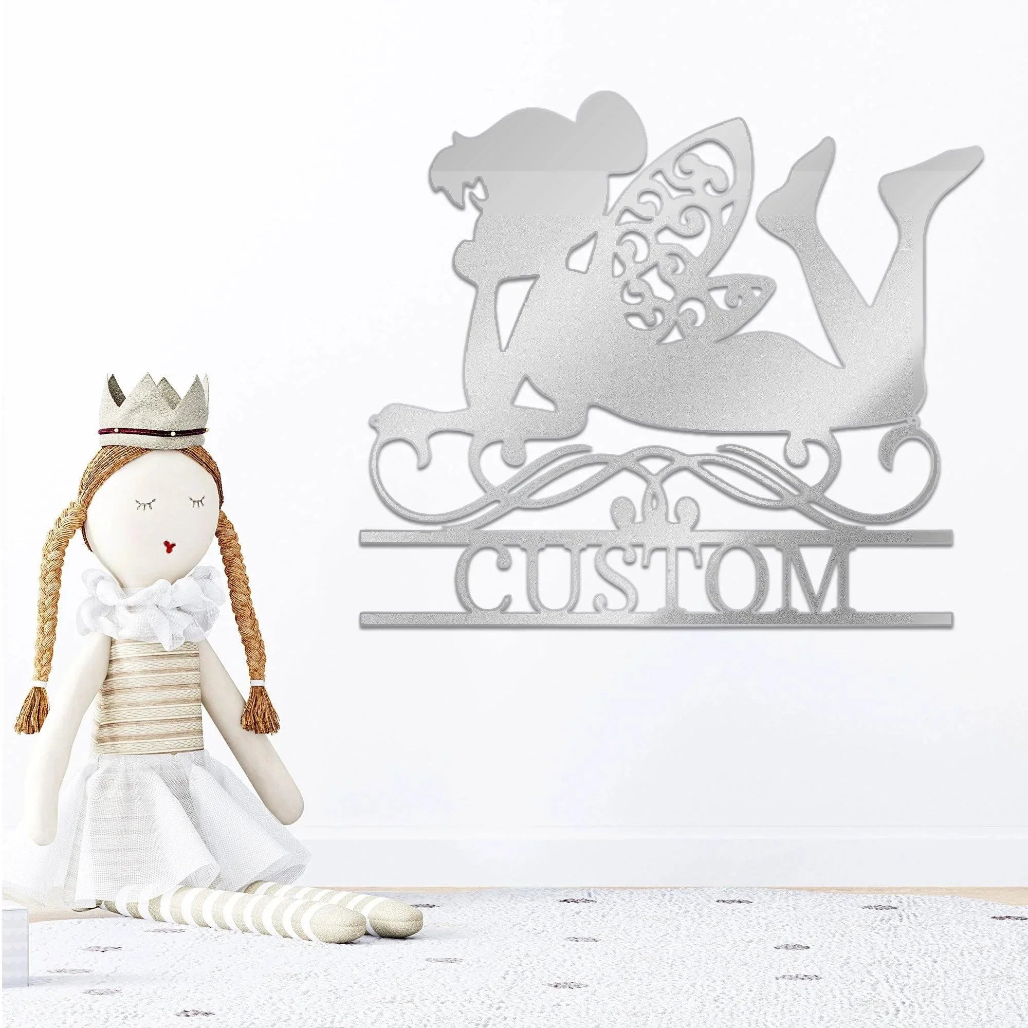 Tinkerbell Fairy Dreams Custom Name Metal Art Wall Sign