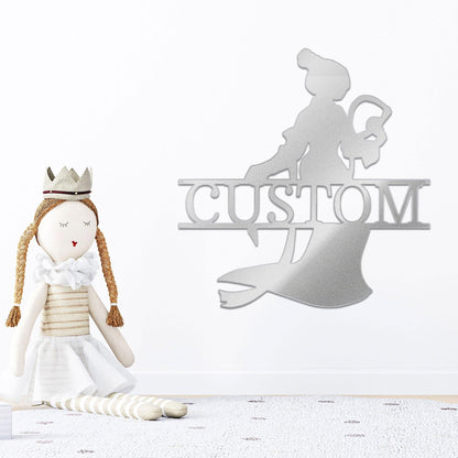Princess Mulan Personalized Name Metal Art Wall Sign Home Decor - Mallard Moon Gift Shop
