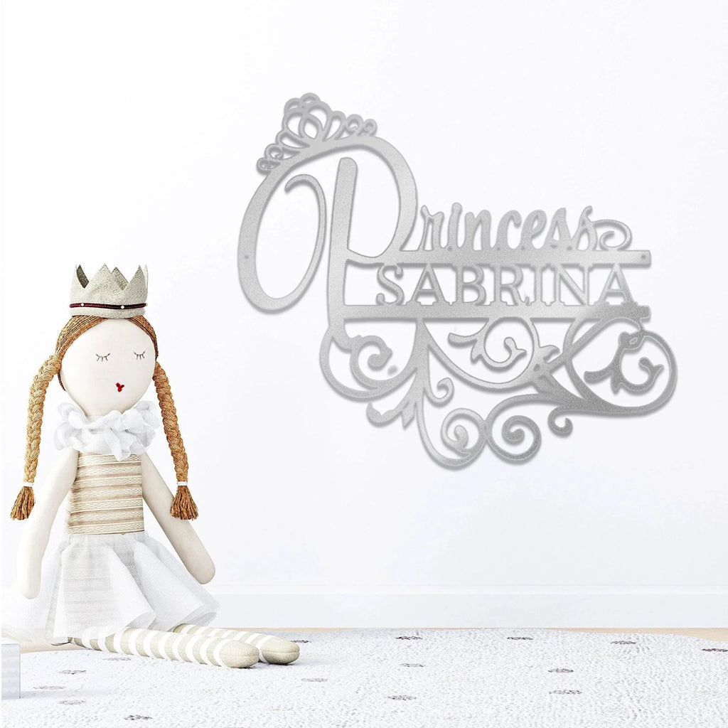 Princess Crown Custom Name Metal Art Wall Sign