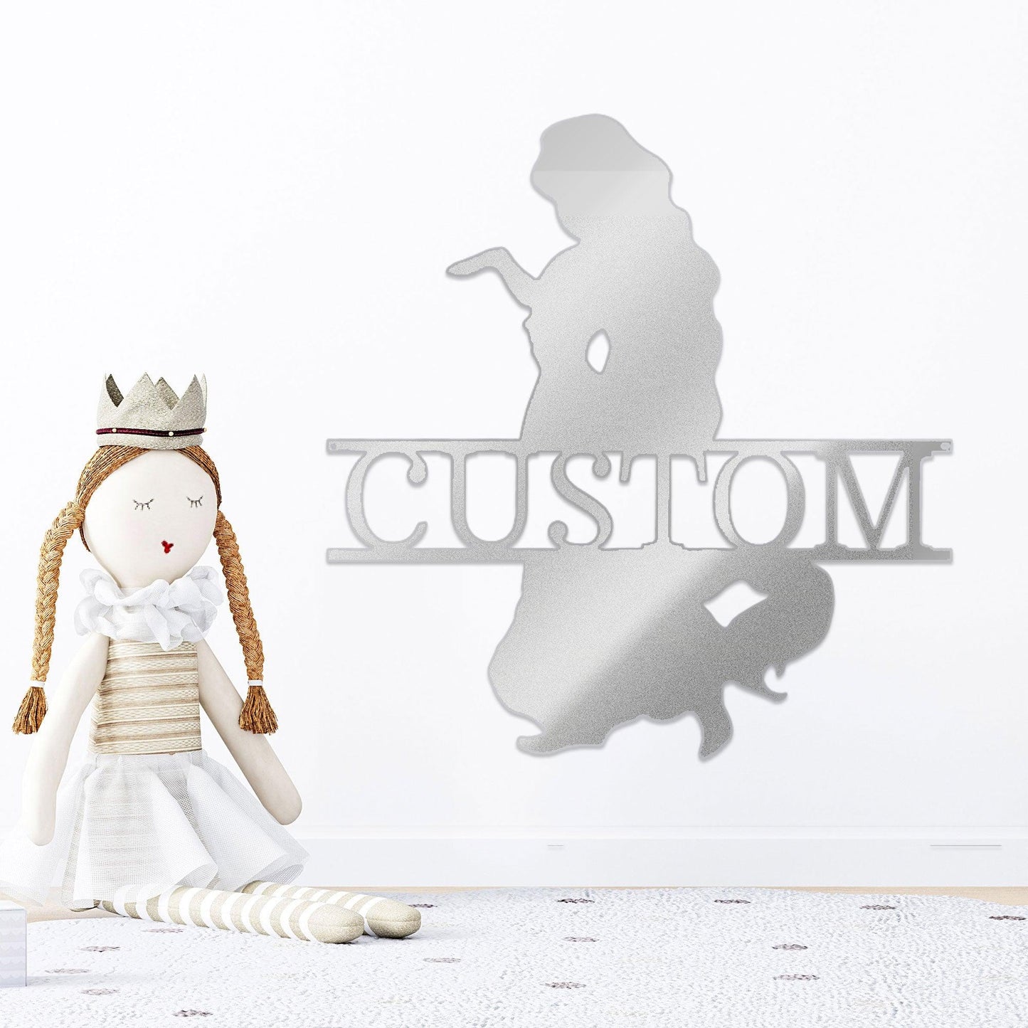 Princess Rapunzel Personalized Name Metal Art Wall Sign - Mallard Moon Gift Shop