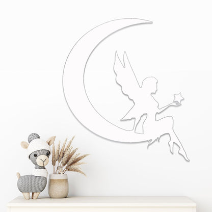 Fairy Moon Metal Art Wall Sign - Mallard Moon Gift Shop