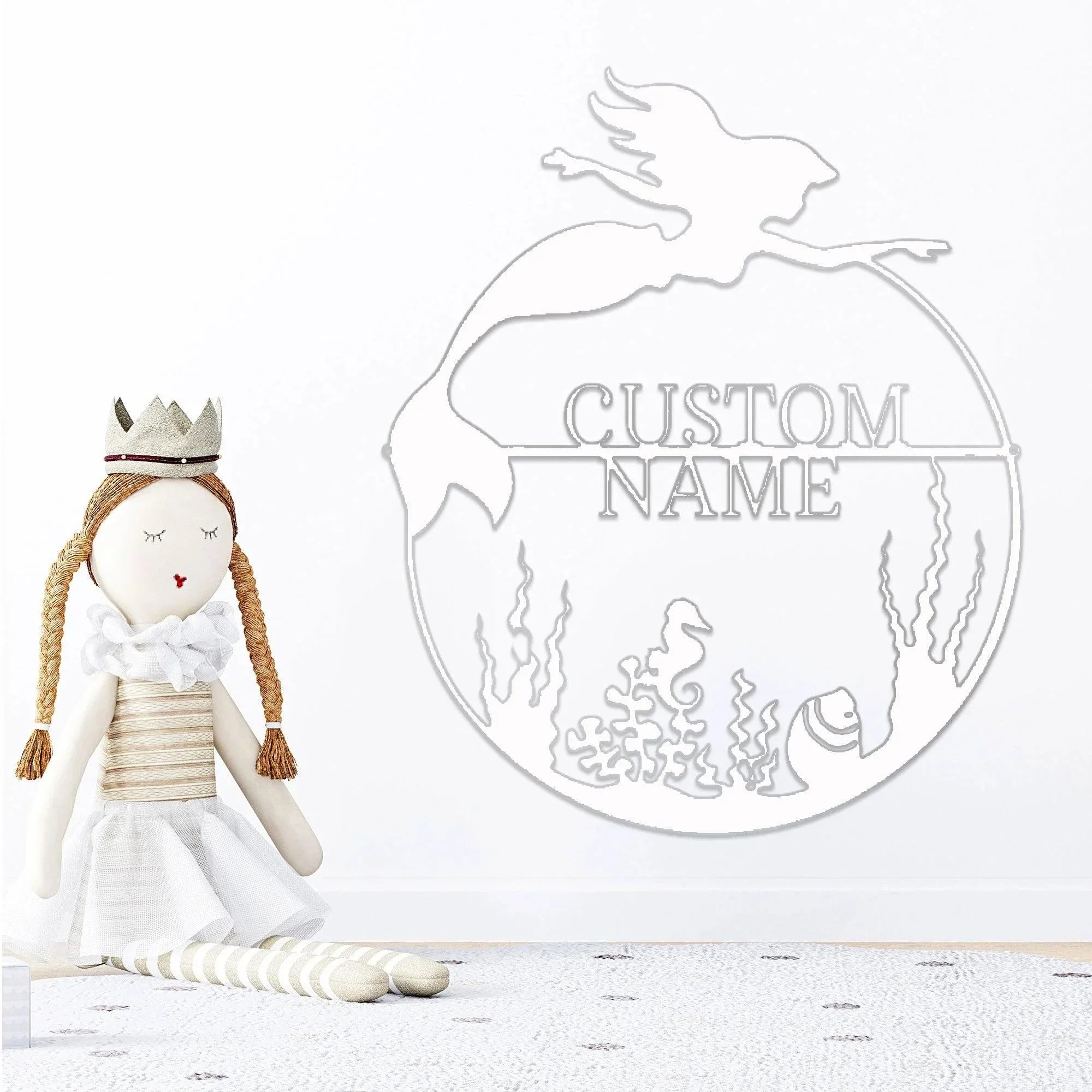 Mermaid Custom Name Metal Art Wall Sign
