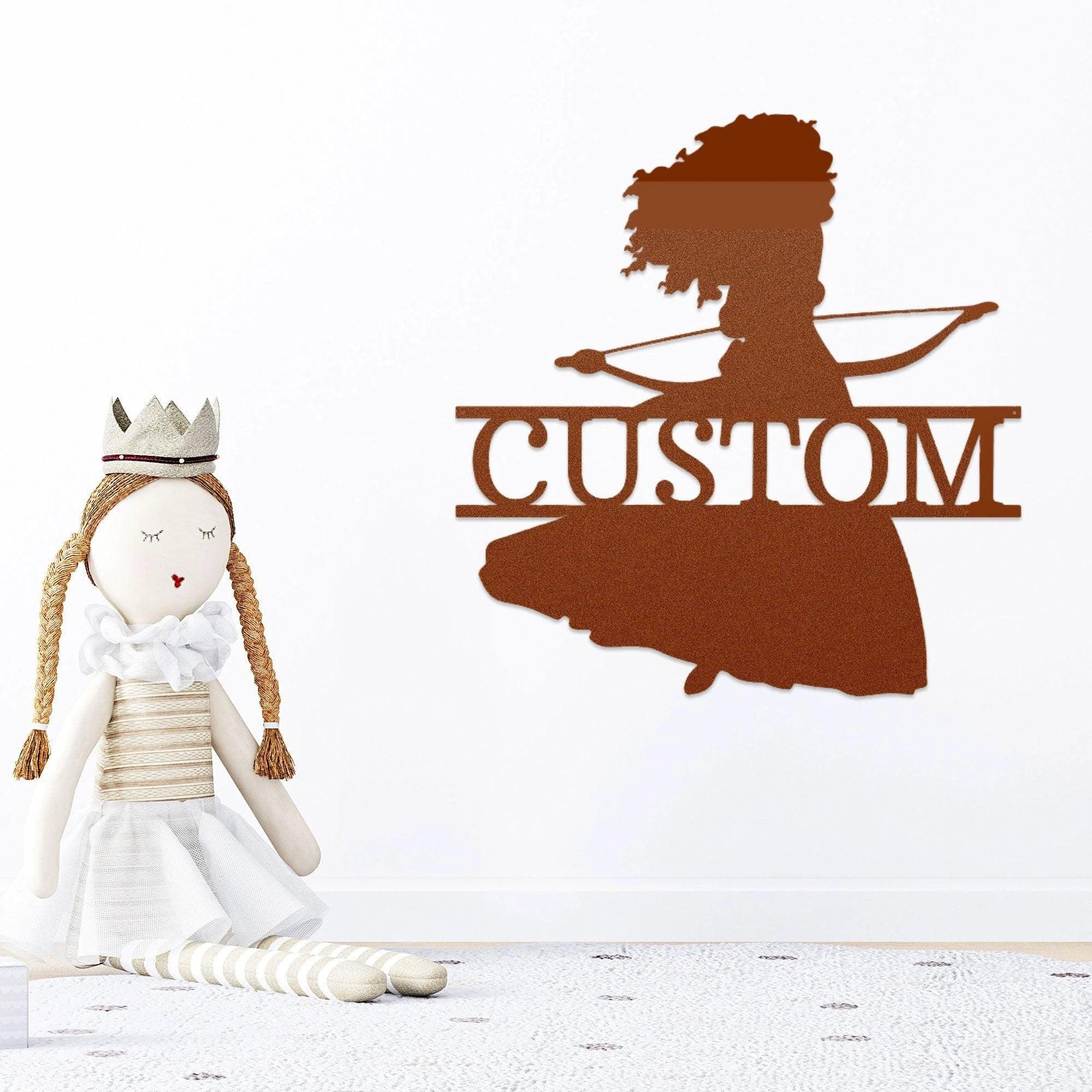 Princess Merida Personalized Name Metal Art Wall Sign