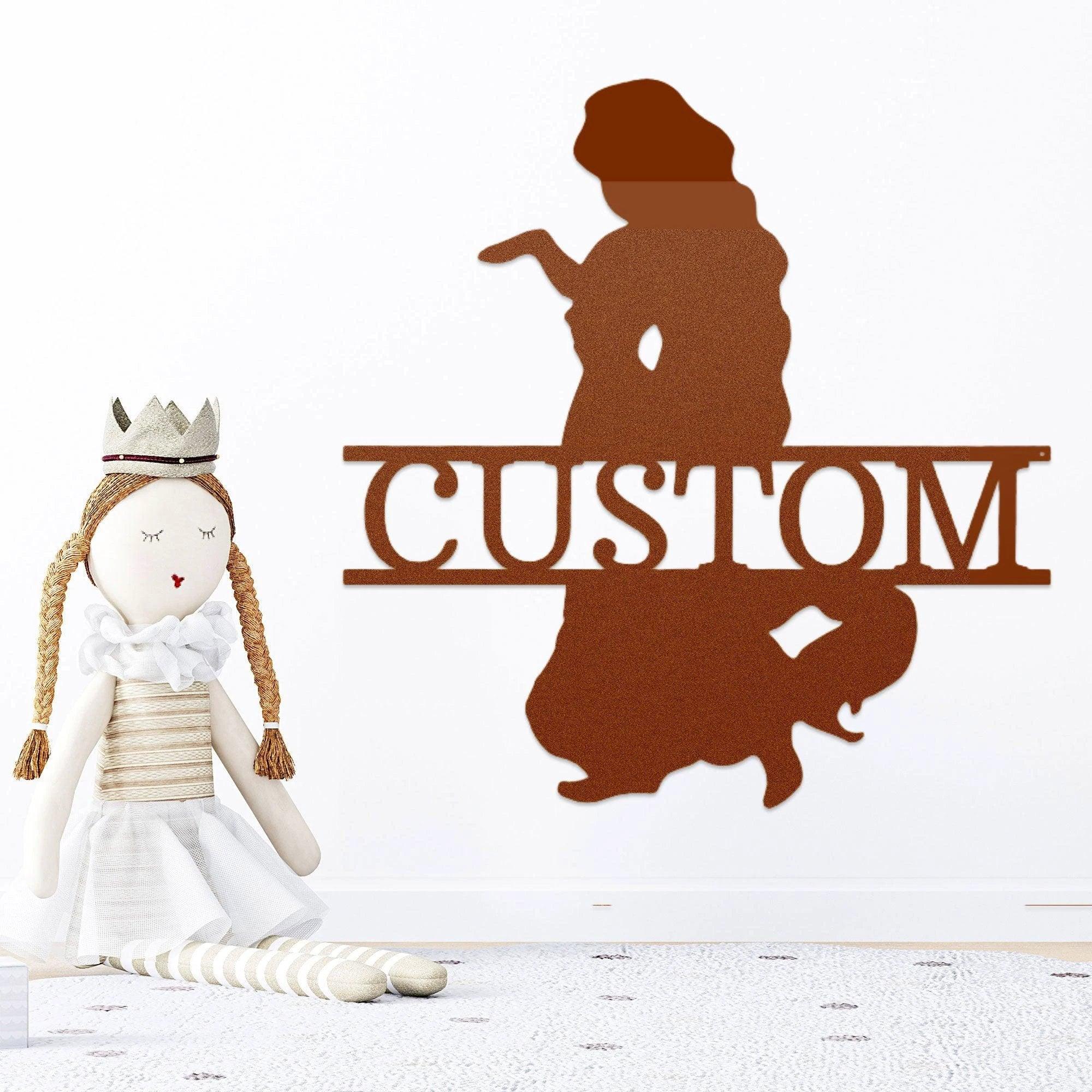 Princess Rapunzel Personalized Name Metal Art Wall Sign