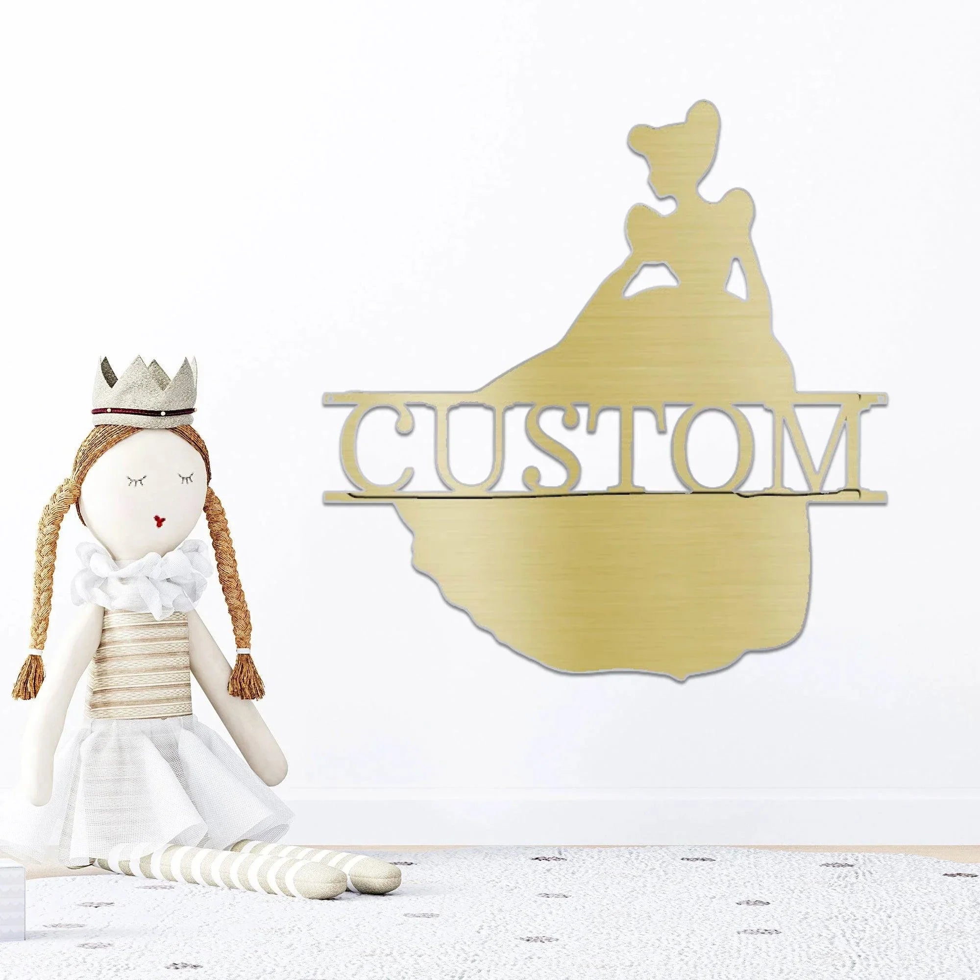 Princess Cinderella Personalized Name Metal Art Wall Sign