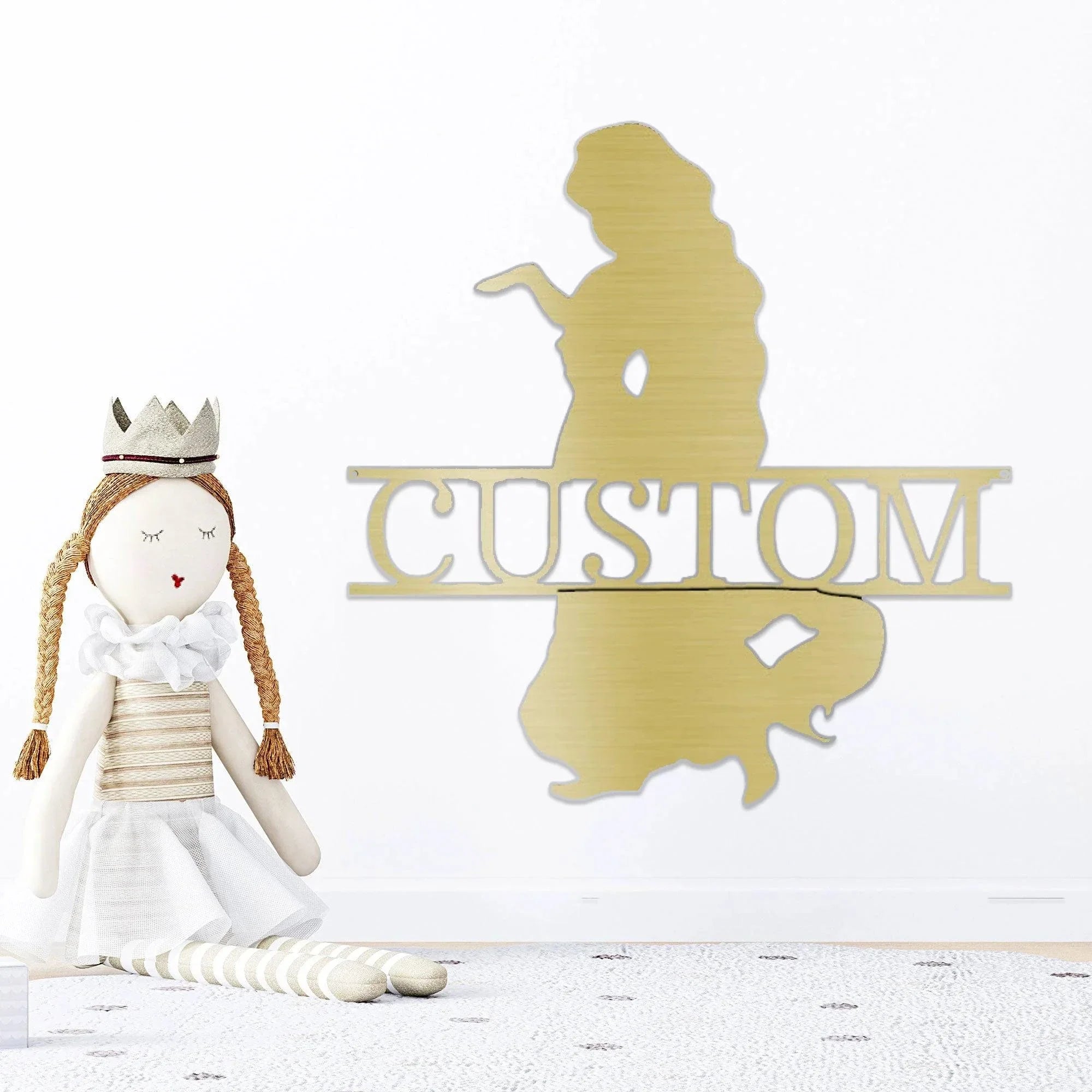 Princess Rapunzel Personalized Name Metal Art Wall Sign