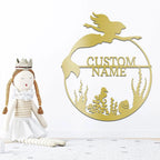 Mermaid Custom Name Metal Art Wall Sign