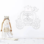Cinderella Princess Pumpkin Carriage Custom Initial Metal Art Wall Sign Decor