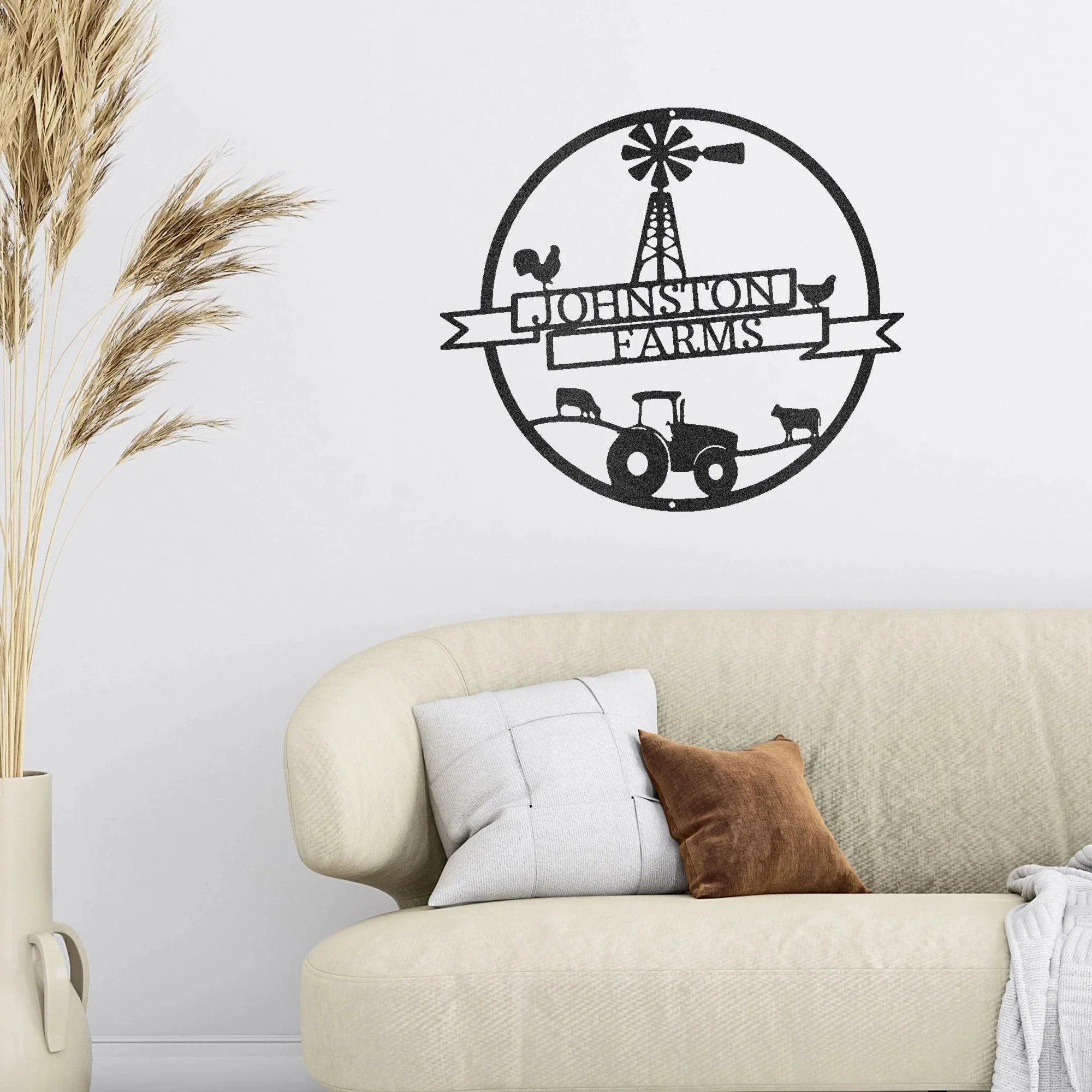 Farm Banner Custom Monogram Metal Sign Wall Art