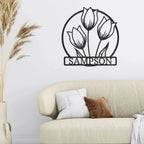 Wild Tulip Custom Name Metal Wall Art
