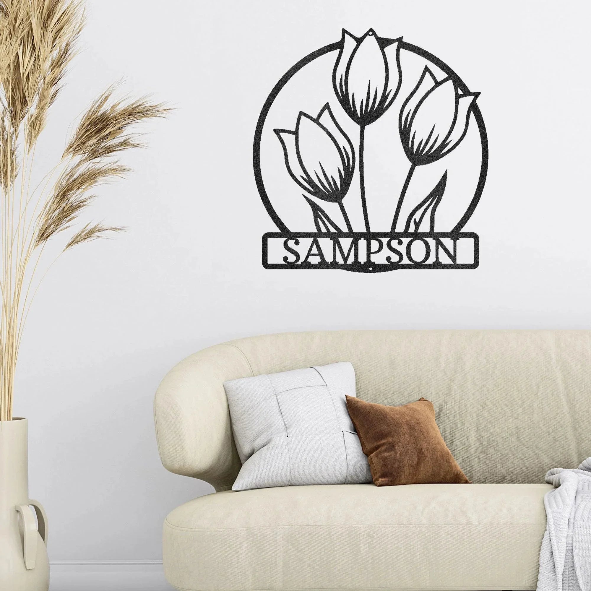 Wild Tulip Custom Name Metal Wall Art