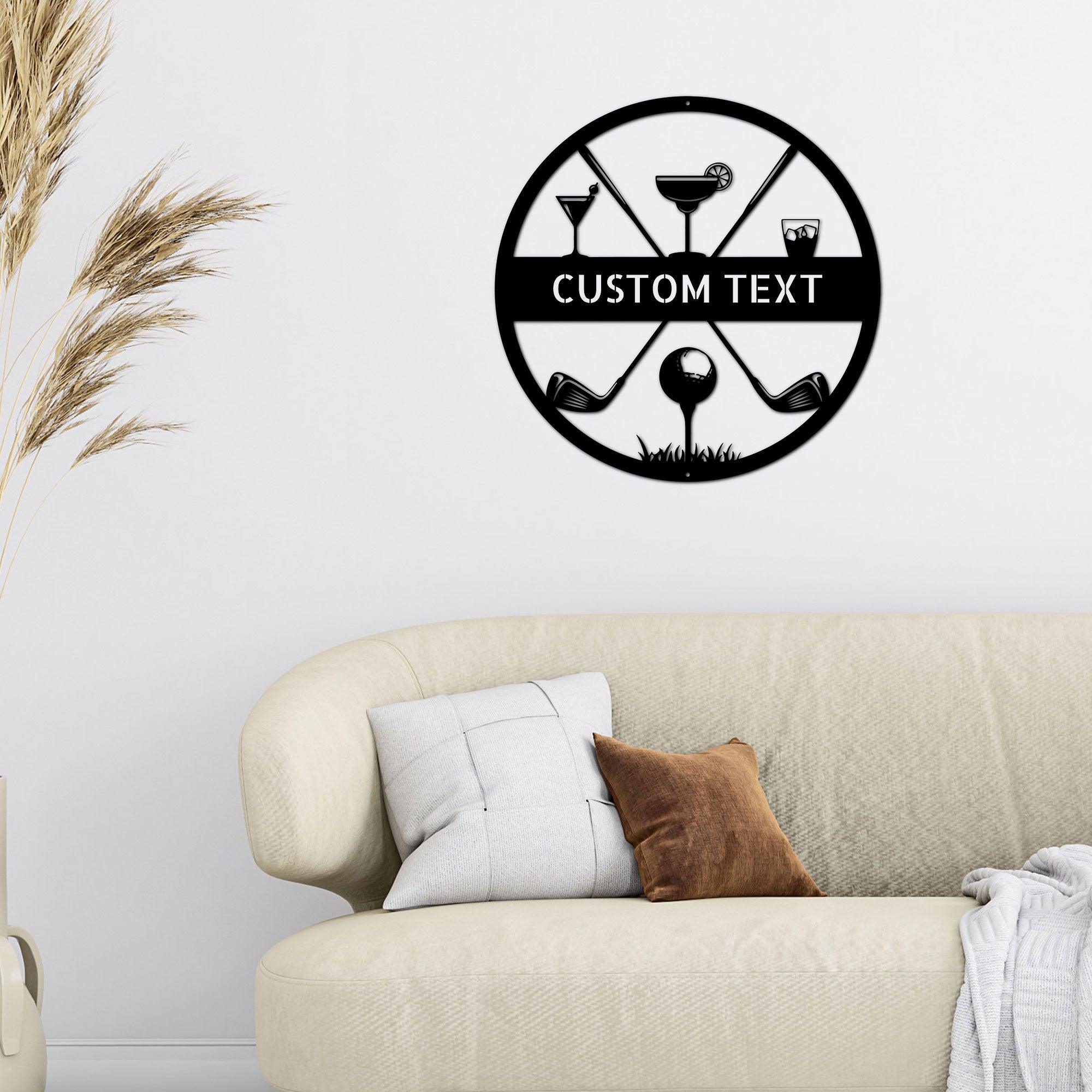 Golf 19th Hole Custom Name Metal Art Wall Sign - Mallard Moon Gift Shop