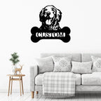 Golden Retriever Dog Custom Name Metal Art Wall Sign