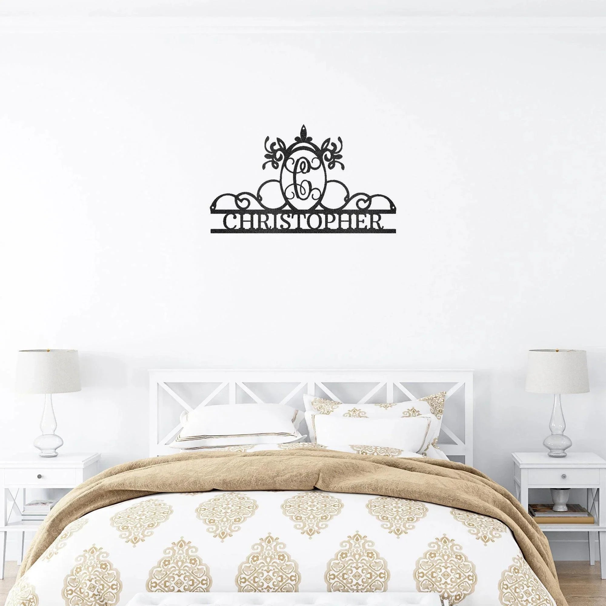 Initial and Name Custom Steel Wall Sign Metal Art
