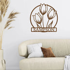 Wild Tulip Custom Name Metal Wall Art