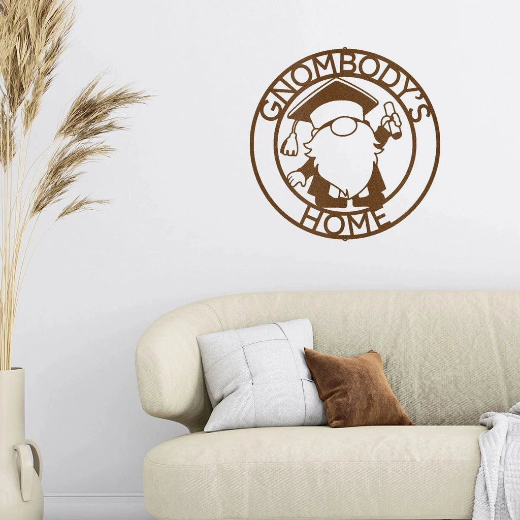 Gnome Ring Custom Monogram Metal Art Wall Sign