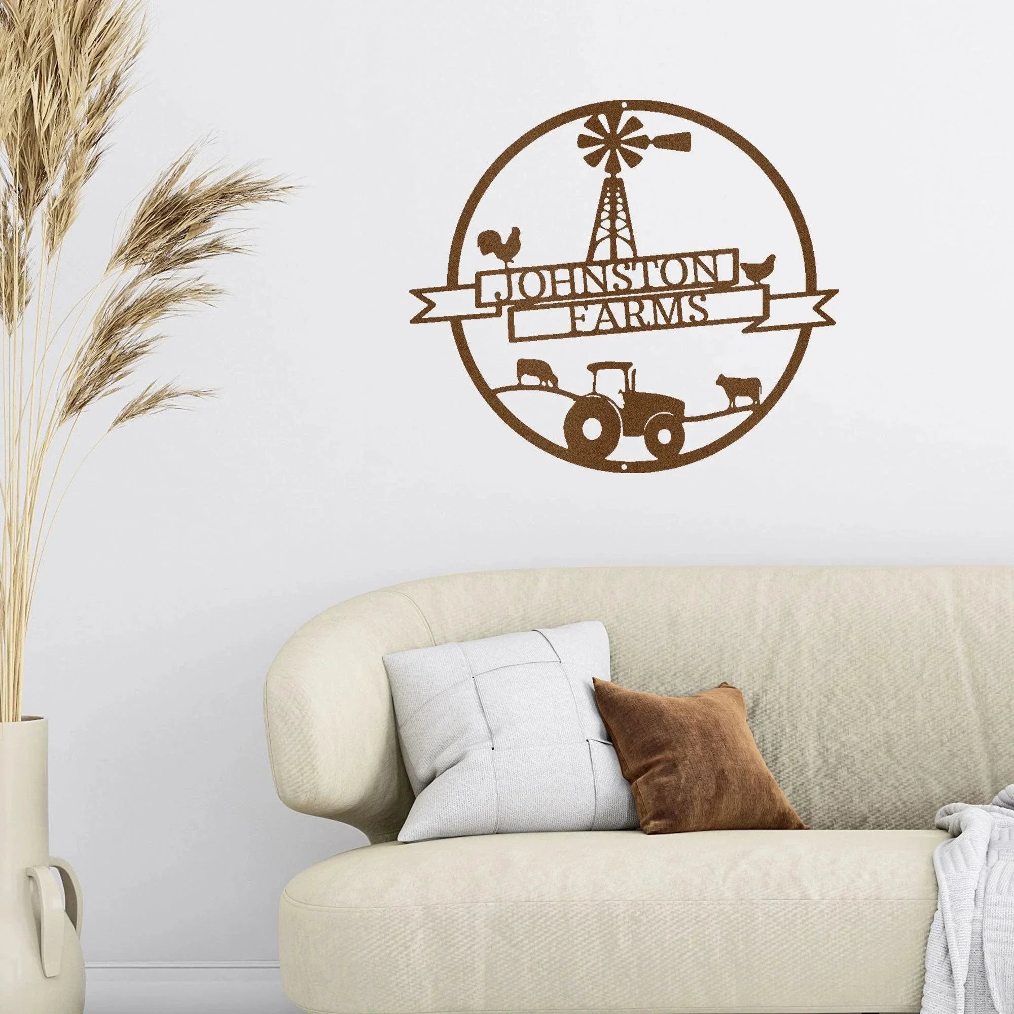 Farm Banner Custom Monogram Metal Sign Wall Art