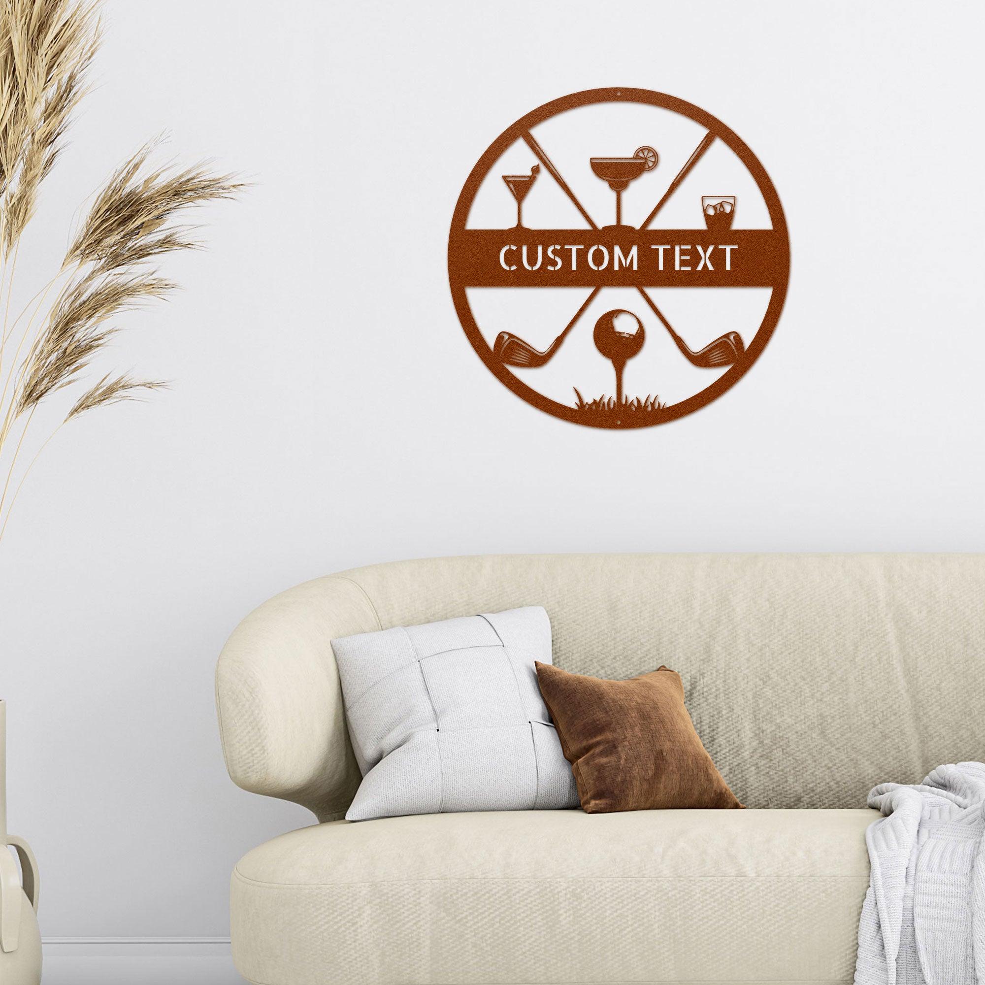 Golf 19th Hole Custom Name Metal Art Wall Sign - Mallard Moon Gift Shop