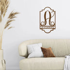 Regal Monogram Custom Name and Initial Metal Wall Art