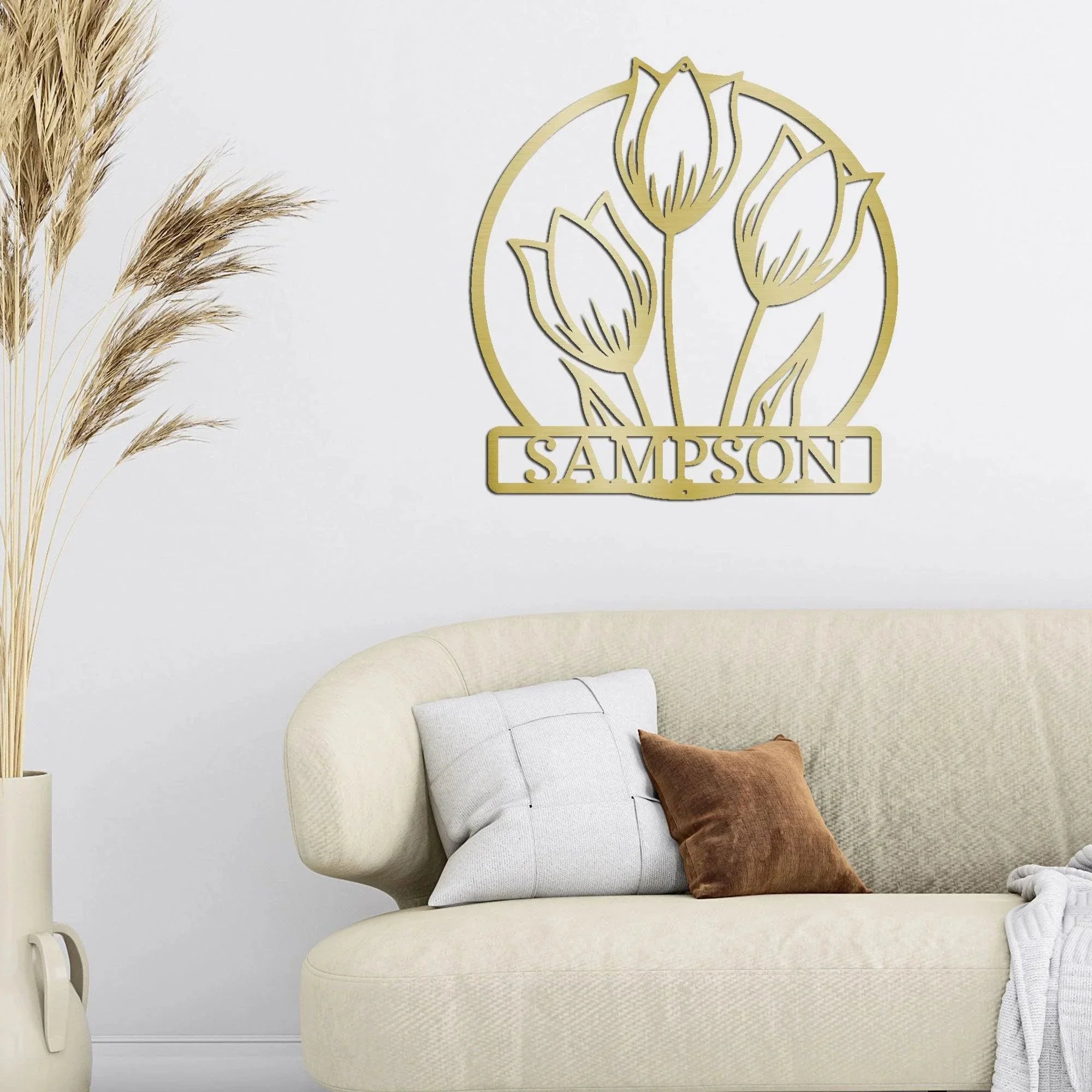 Wild Tulip Custom Name Metal Wall Art