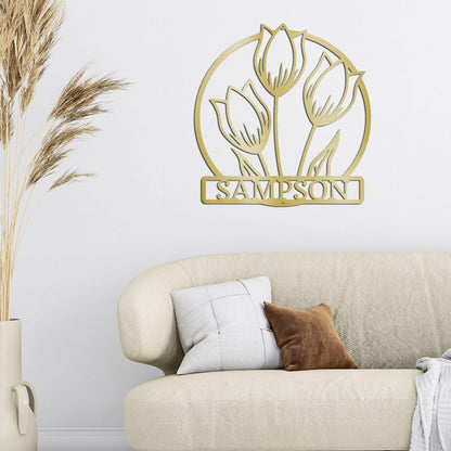 Wild Tulip Custom Name Metal Wall Art - Mallard Moon Gift Shop