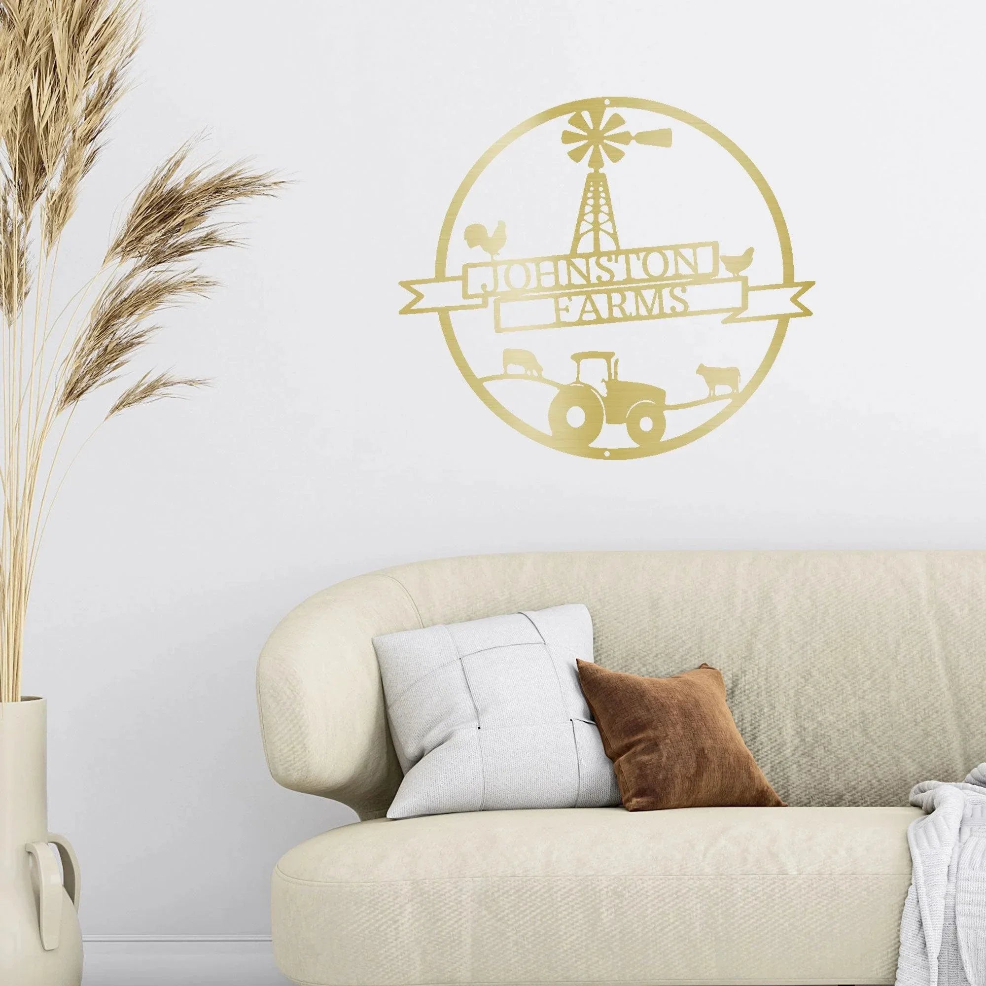 Farm Banner Custom Monogram Metal Sign Wall Art