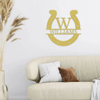 Horseshoe Custom Name and Initial Metal Art Wall Sign