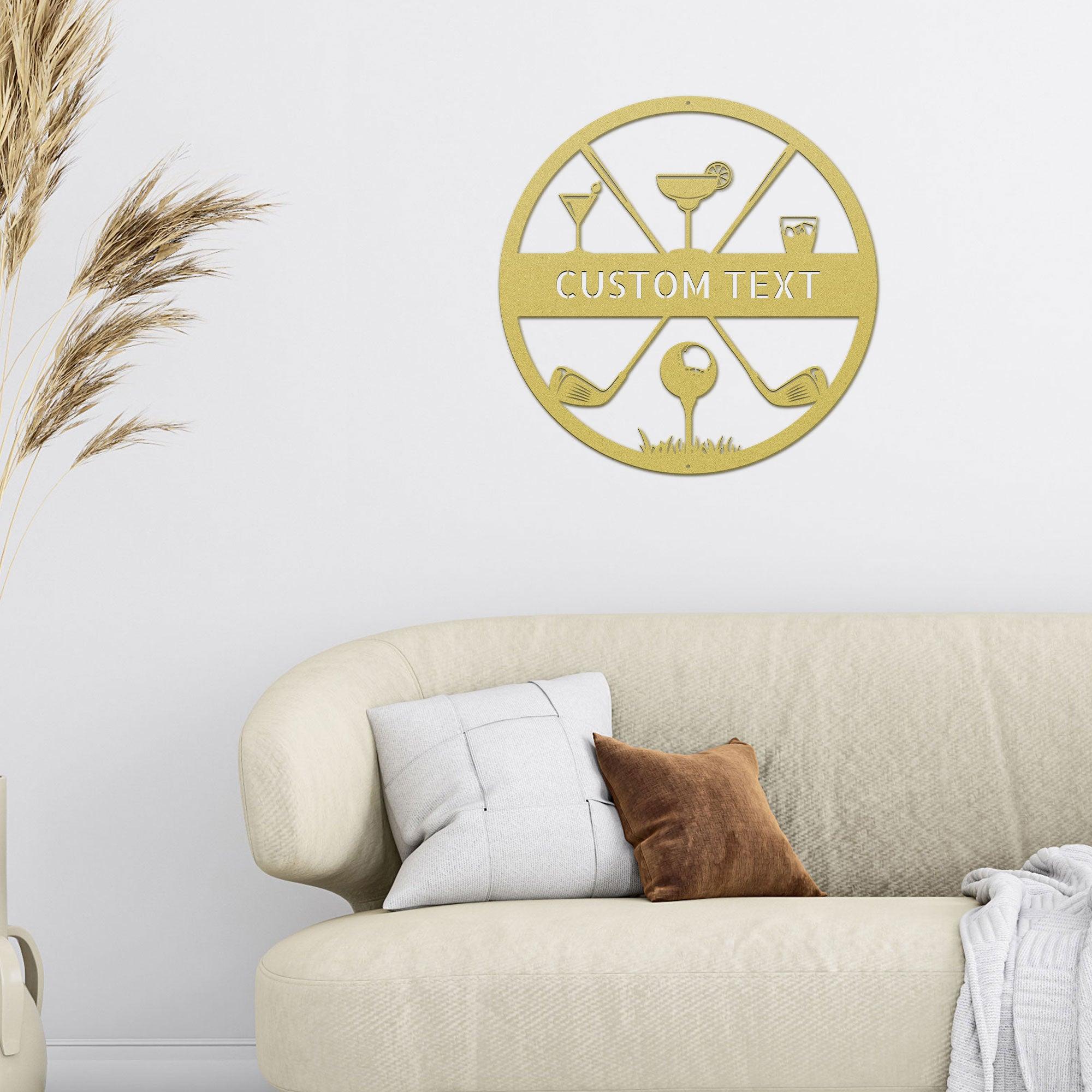 Golf 19th Hole Custom Name Metal Art Wall Sign - Mallard Moon Gift Shop