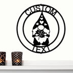 Fall Gnome Custom Name Metal Art Wall Sign Home Decor