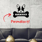 French Bulldog Custom Name Metal Art Wall Sign