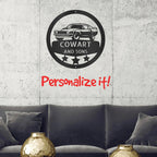 Classic Sports Car Personalized Garage Workshop Man Cave Steel Wall Sign